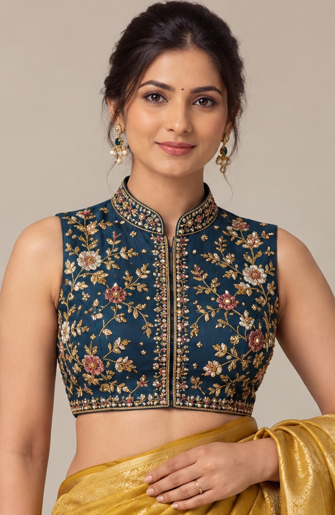 High neck blouse design