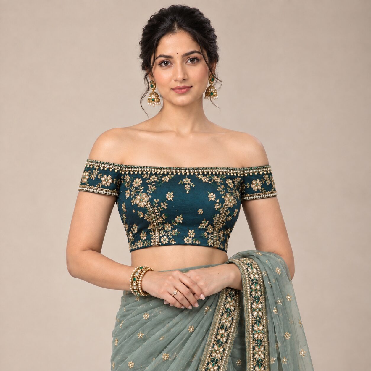 Off shoulder blouse design